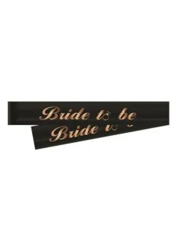 Bride To Be Rose Gold Yaldızlı Siyah Kuşak