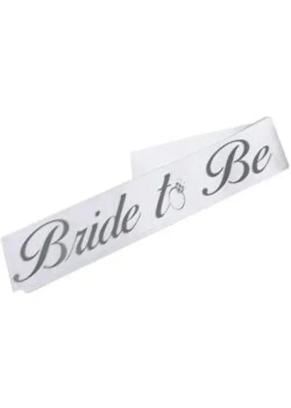 Bride To Be Gümüş Yaldızlı Beyaz Kuşak