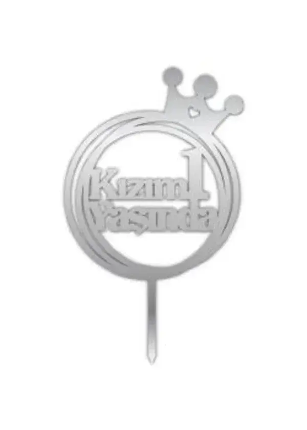 Kızım 1 Yaşında Yazılı Gümüş Pleksi