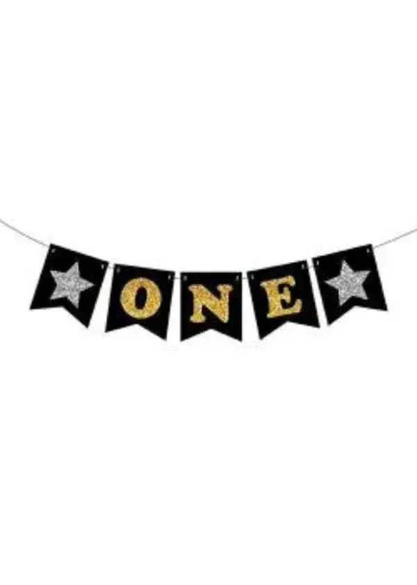 One İpe Dizili Siyah Üzeri Gold Strafor Süs