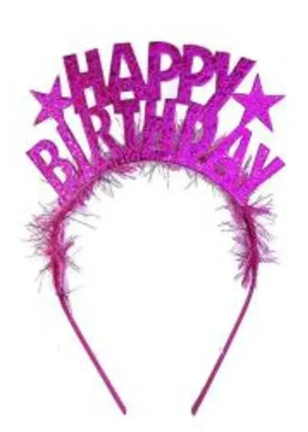 Happy Birthday Parti Tacı Fuşya