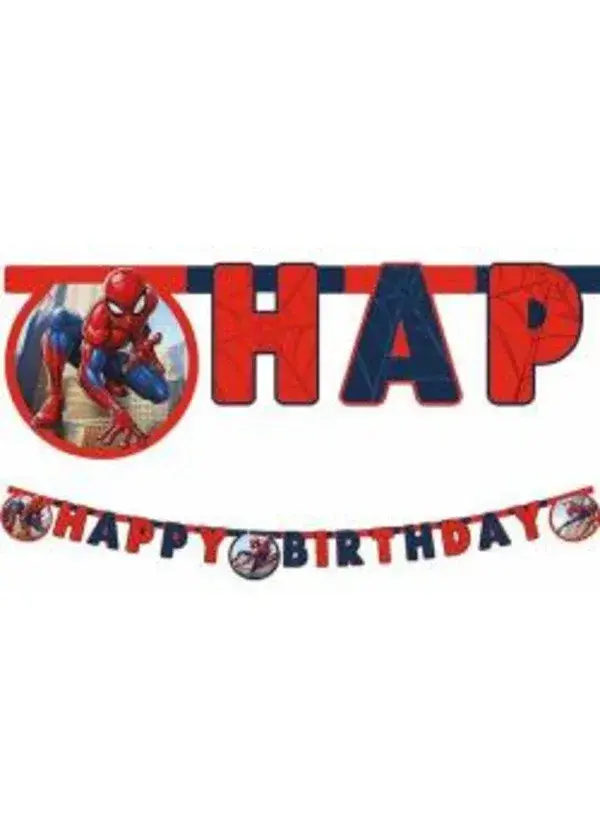 Spiderman Crime Fighter Happy Birthday Harf Banner