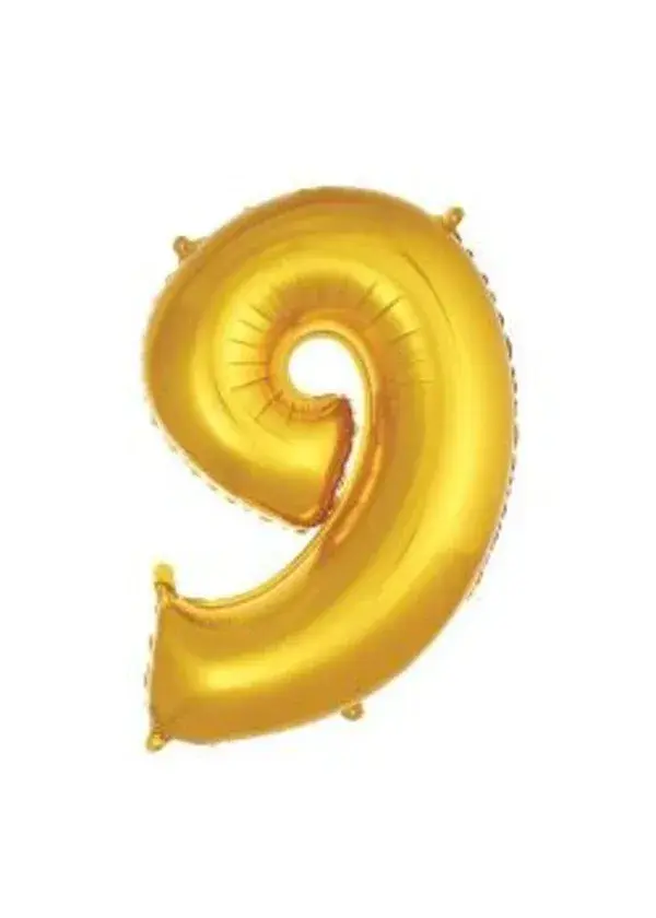 9 Rakam Folyo Balon Altın 75cm