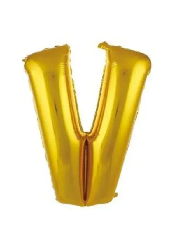 V Harf Folyo Balon Altın 75cm