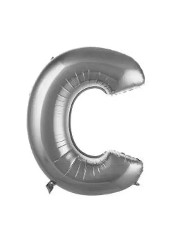 C Harf Folyo Balon Gümüş 75cm