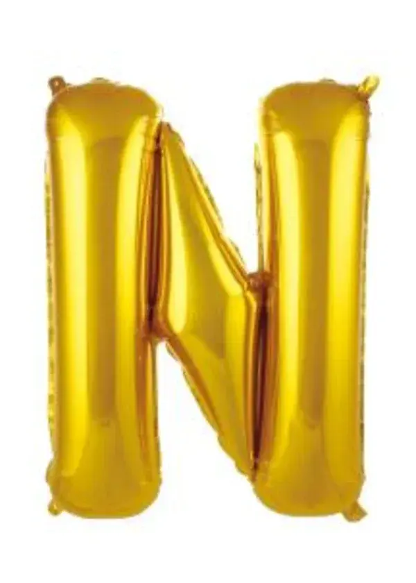 N Harf Folyo Balon Altın 75cm