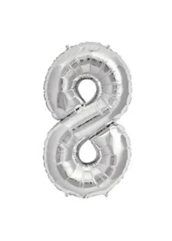 8 Rakam Folyo Balon Gümüş 75cm