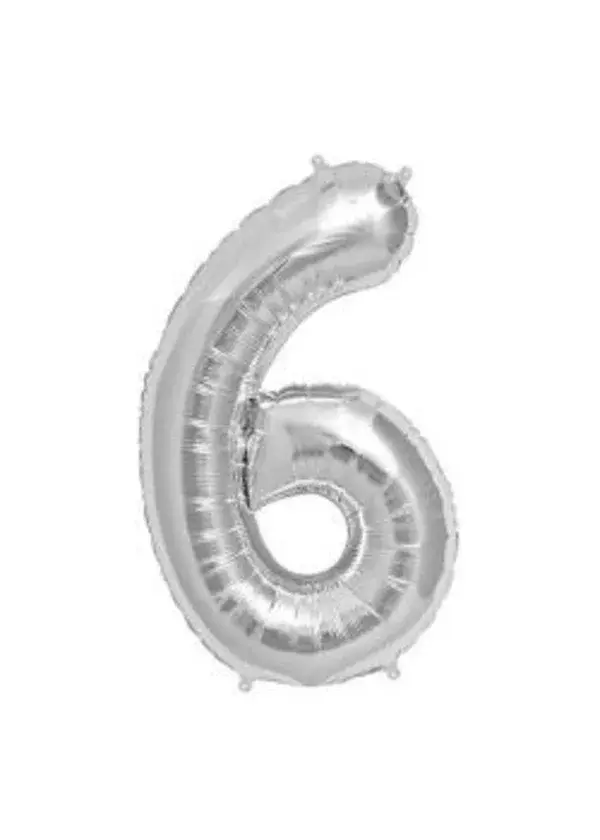 6 Rakam Folyo Balon Gümüş 75cm
