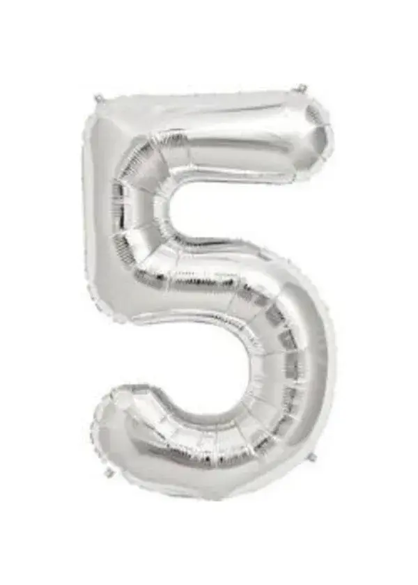 5 Rakam Folyo Balon Gümüş 75cm