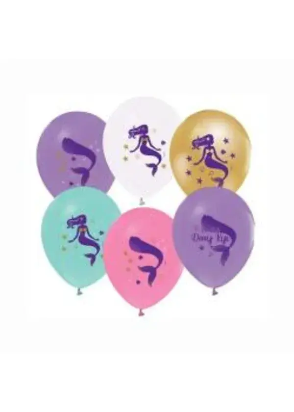 Deniz Kızı Baskılı Balon 5'li