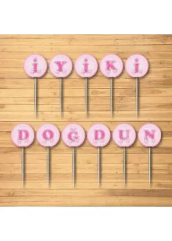 Pembe İyi Ki Doğdun Yazılı Kürdan