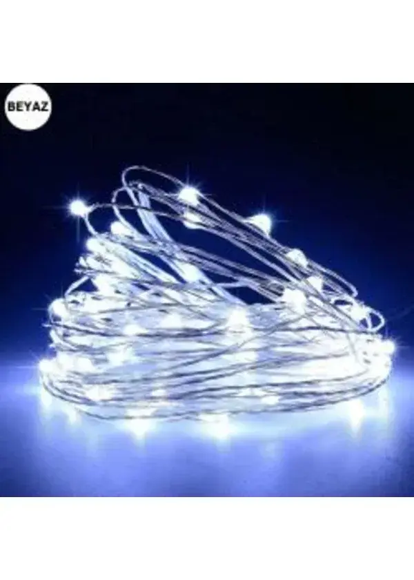 Beyaz Renk Tel Led Işık 5mt