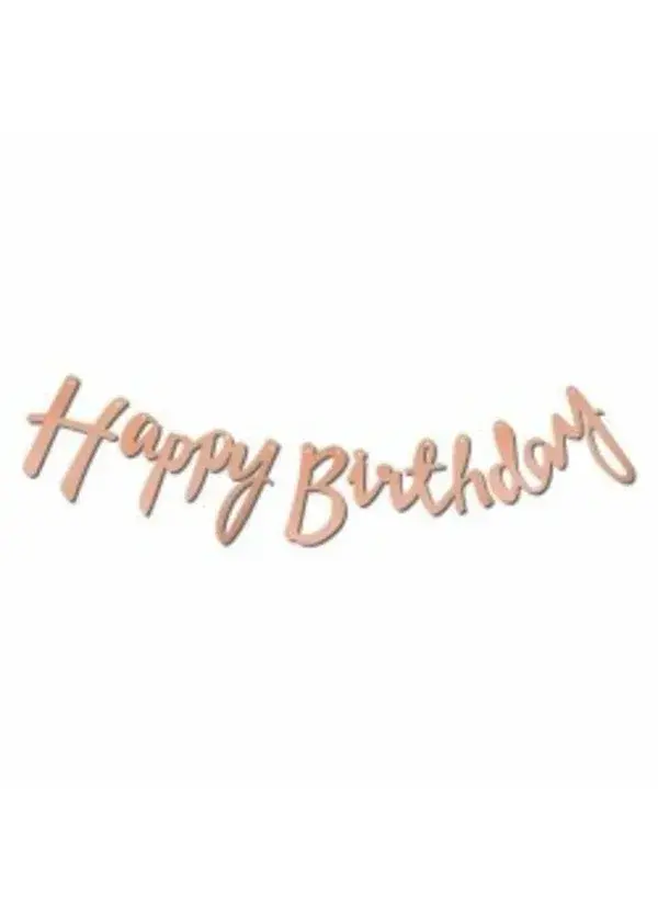 Rose Gold Happy Birthday Banner