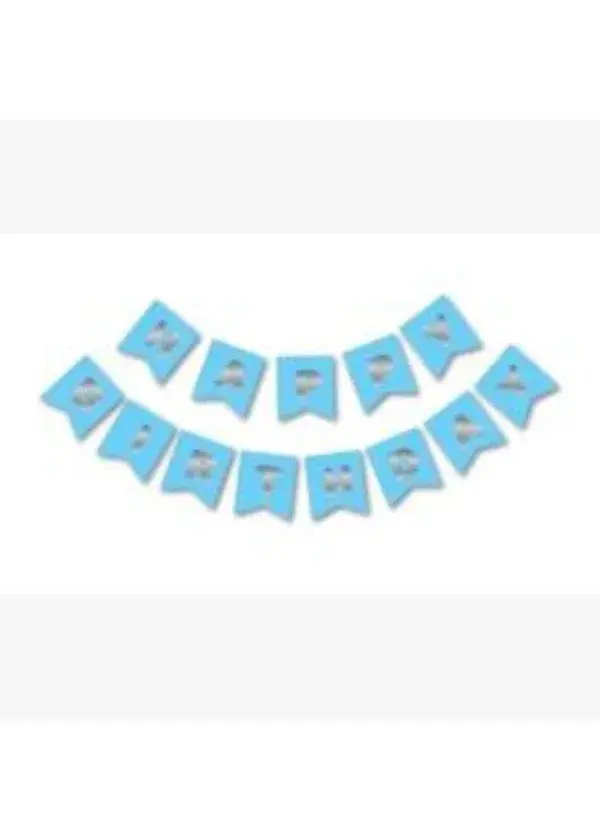 Happy Birthday Mavi Gümüş Harf Banner