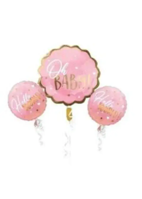 Oh Baby Pembe Folyo Balon Seti 3'lü