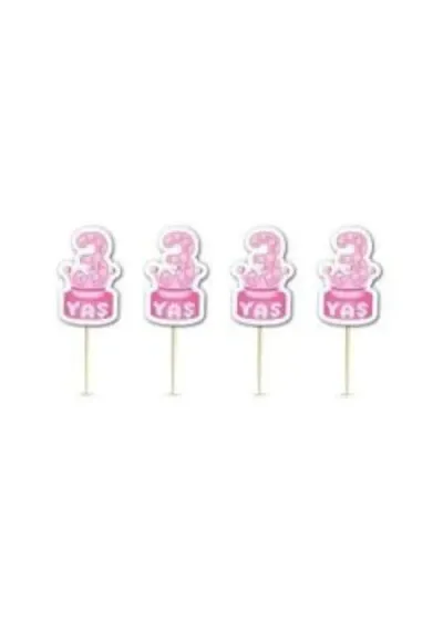 3 Yaş Taçlı Pembe Kürdan 20'li