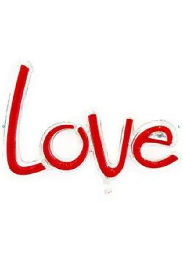 Love Gümüş Kenarlı Kırmızı Folyo Balon 75cm