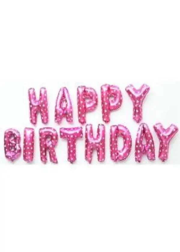 Happy Birthday Pembe Folyo Balon Seti
