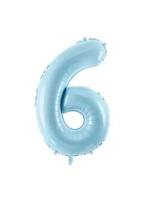 6 Rakam Folyo Balon Mavi 75cm