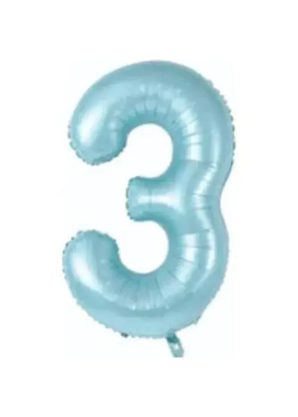 3 Rakam Folyo Balon Mavi 75cm