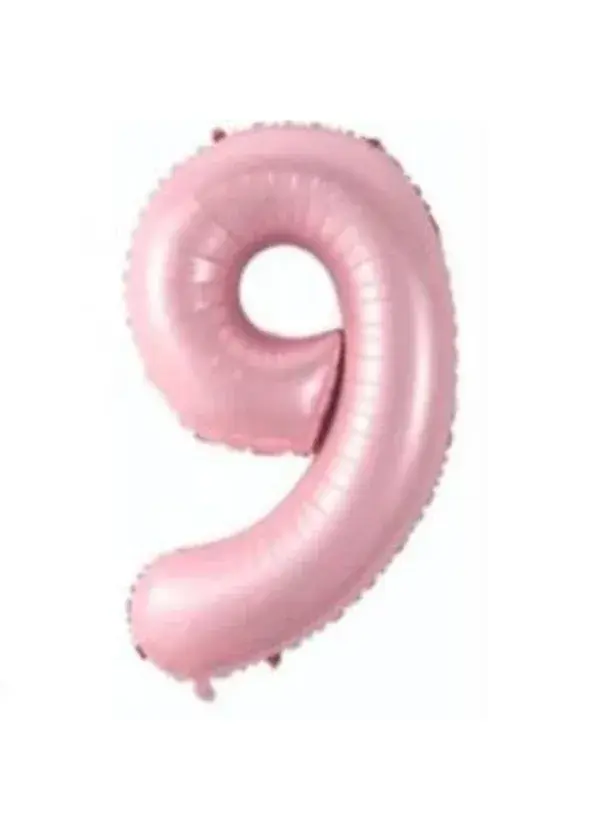 9 Rakam Folyo Balon Pembe 75cm