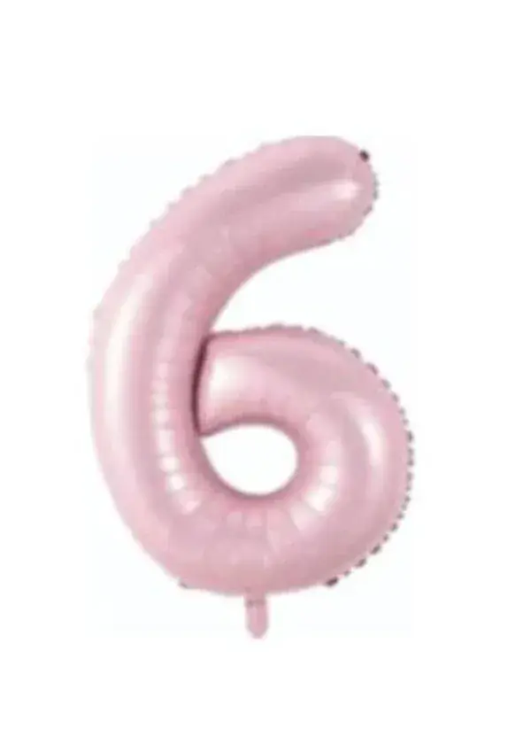 6 Rakam Folyo Balon Pembe 75cm