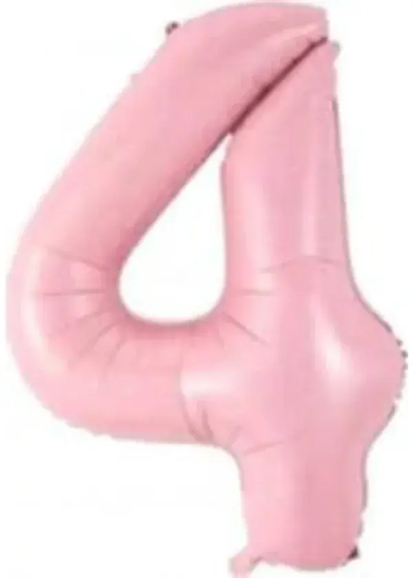 4 Rakam Folyo Balon Pembe 75cm