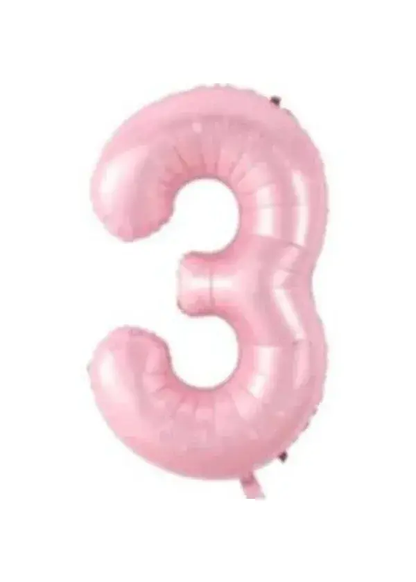 3 Rakam Folyo Balon Pembe 75cm