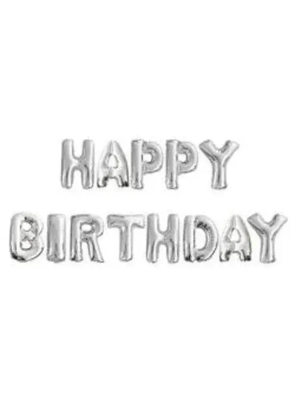 Happy Birthday Gümüş Folyo Balon Seti
