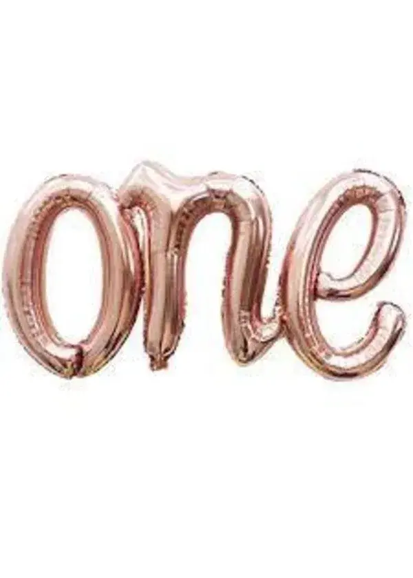 One Rose Gold Yazı Folyo Balon