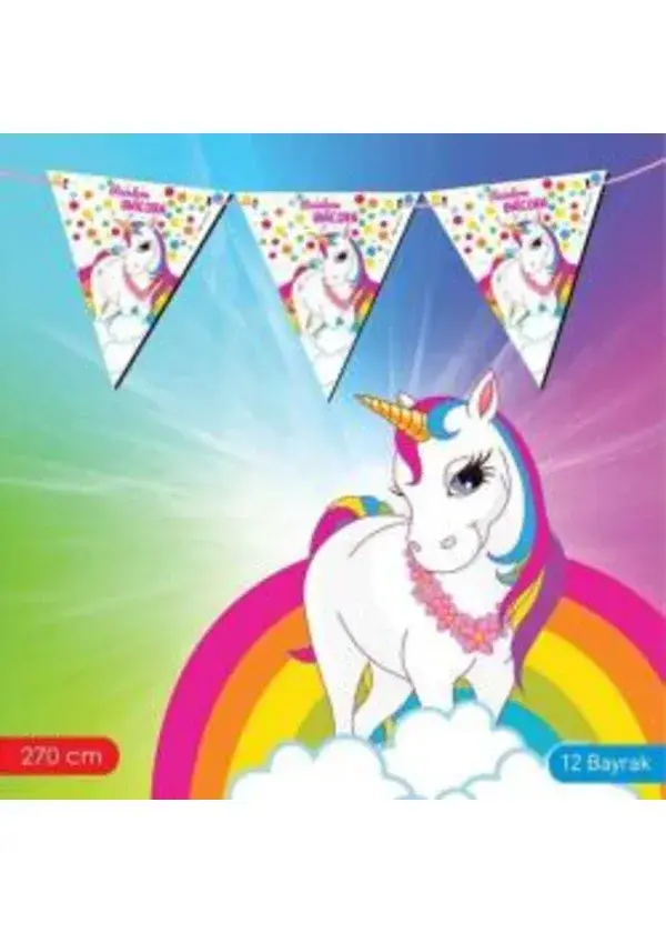 Unicorn Rainbow Üçgen Flama