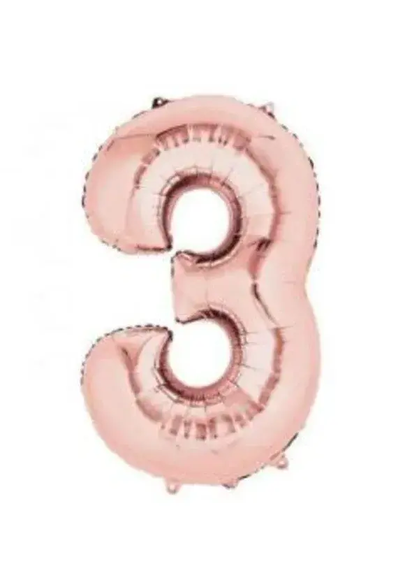3 Rakam Folyo Balon Rose Gold 40cm