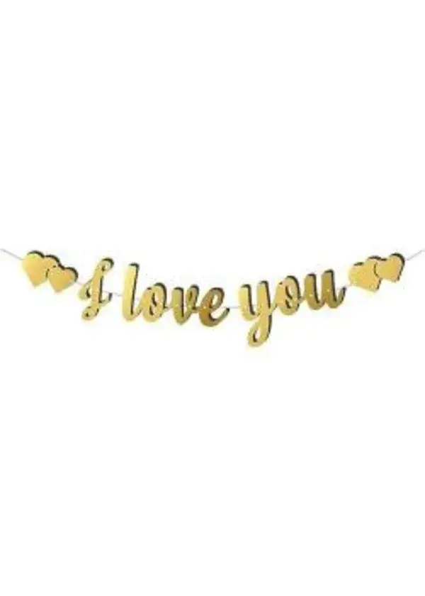 Kaligrafi Banner Gold I Love You