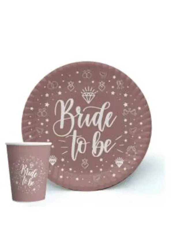 Bride to be Bakır Tabak Bardak Set 8'li