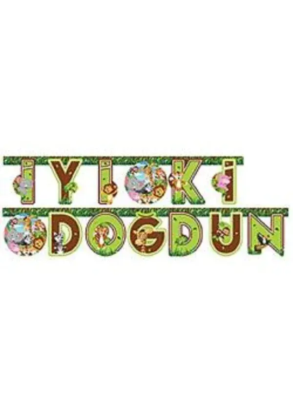 Safari Temalı İyi ki Doğdun Harf Banner