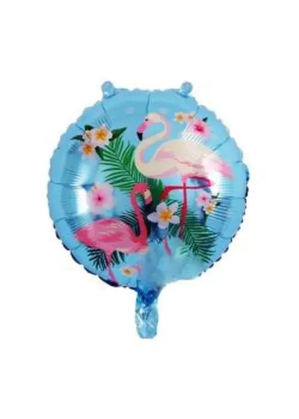 Flamingo Folyo Balon Mavi Yuvarlak 45cm