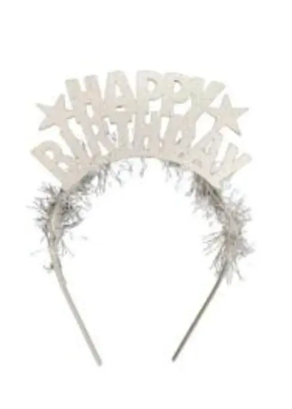 Happy Birthday Parti Tacı Gümüş