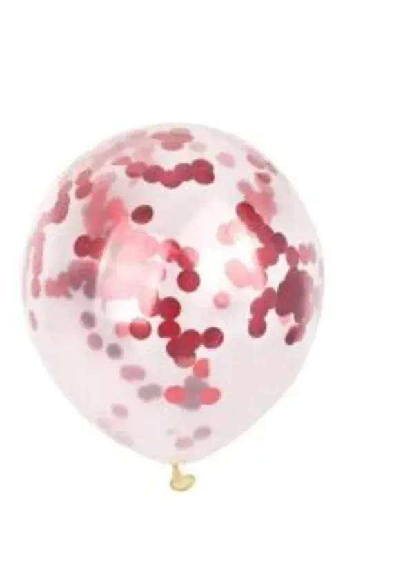 Kırmızı Şeffaf Balon İçi Konfeti
