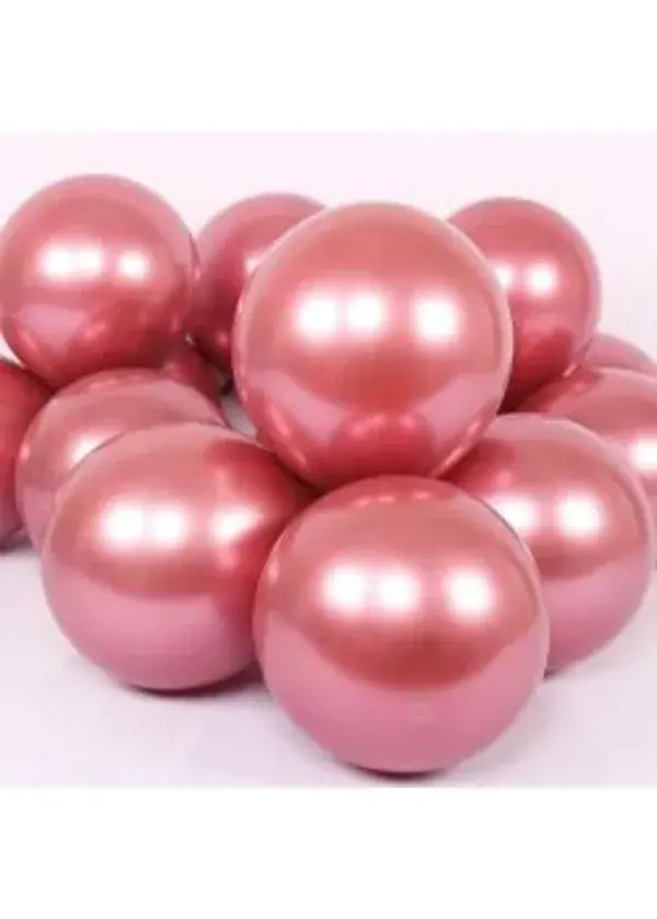 Krom Mini Kırmızı Dekorasyon Balonu 10'lu