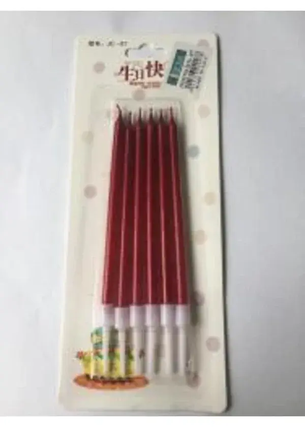 12cm Kırmızı Çubuk Mum 6'lı