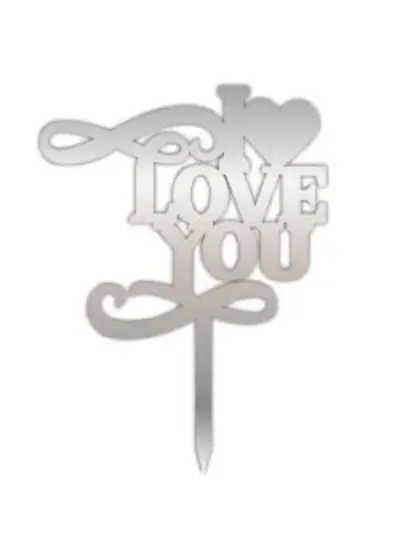 I Love You Desenli Gümüş Pleksi