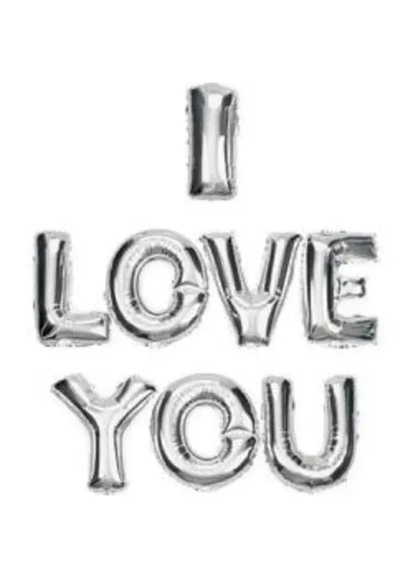 I Love You Folyo Balon Seti Gümüş 40cm