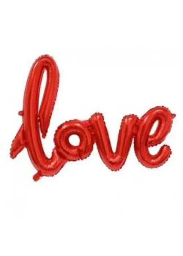 Kırmızı Love Yazı Folyo Balon 36X54cm