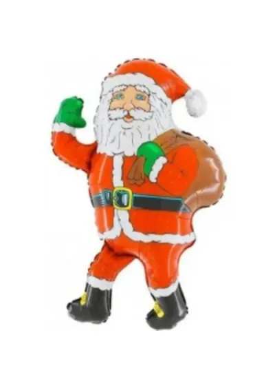 Hediye Çantalı Noel Baba Folyo Balon 71cm