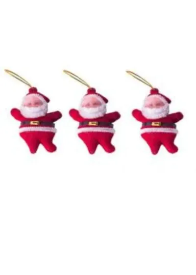 Noel Baba Figürlü Çam Ağacı Süsü 3'lü