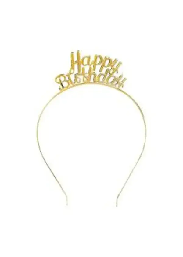 Happy Birthday Gold Metal Taç