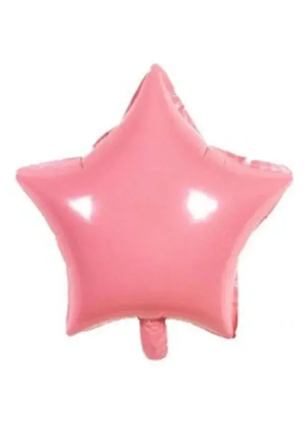 Makaron Yıldız Folyo Balon Pembe 45cm