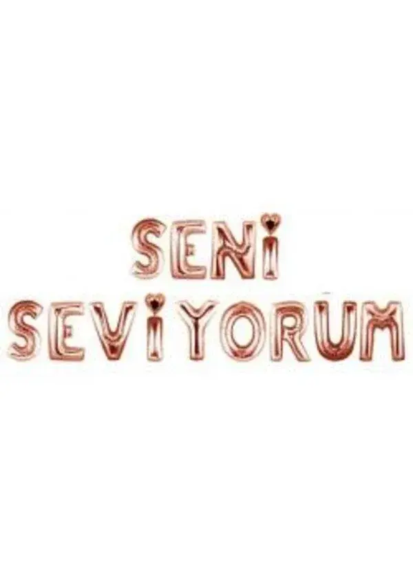 Seni Seviyorum Folyo Balon Seti Rose Gold
