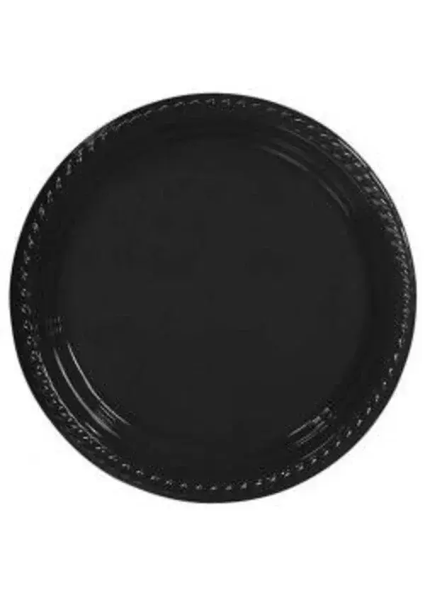 Siyah Plastik Tabak 24'lü