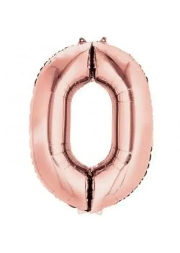 0 Rakam Folyo Balon Rose Gold 100cm